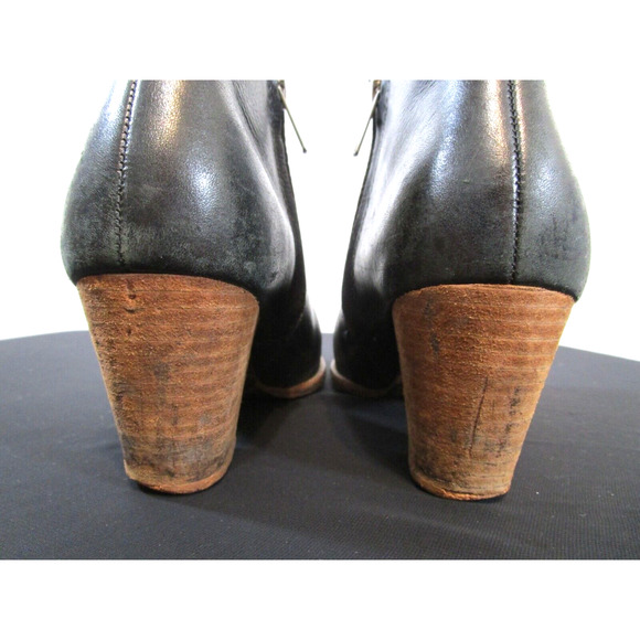 Madewell Black Leather Medium Heel Side Zip Ankle Boots Women Sz 7.5 - Picture 7 of 11